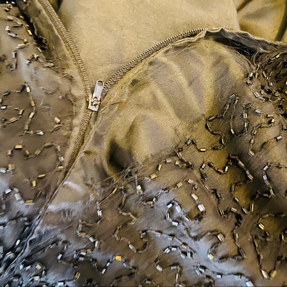 Laurence Kazar Black & Gold Beaded Silk Top - Picture 10 of 12